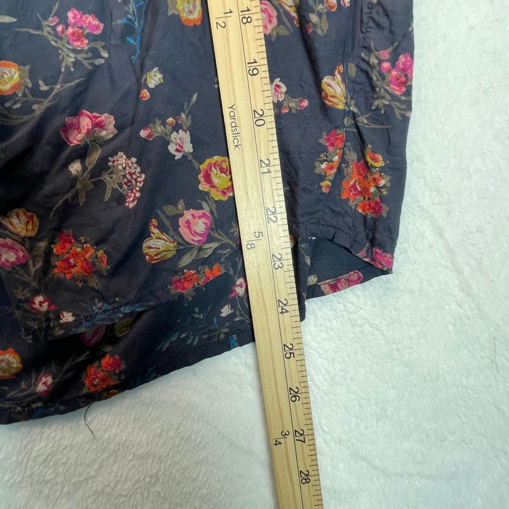 Lucky Brand Women L Top Prairie Boho Rodeo Floral Art Cottagecore Goblin Peasant - Picture 3 of 12